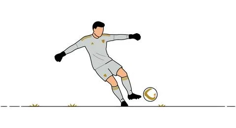 Soccer Goalkeeper Diving Save Action Stock Illustration