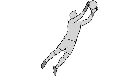 Soccer Goalkeeper Making a Catch Stock Illustration