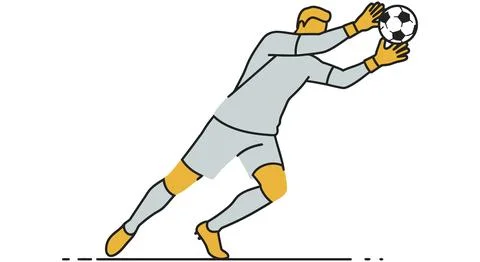 Soccer Goalkeeper Making a Save Stock Illustration