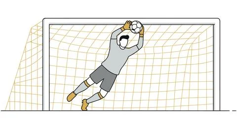 Soccer Goalkeeper Making a Save Stock Illustration