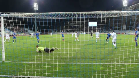 Soccer goalkeeper's saving Stock-Footage 37256409