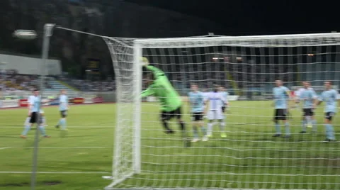 Soccer goalkeeper's saving 스톡 동영상 40712092