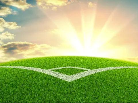 Soccer grass field with corner Illustrazione stock