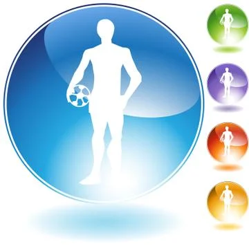 Soccer guy crystal icon Stock Illustration