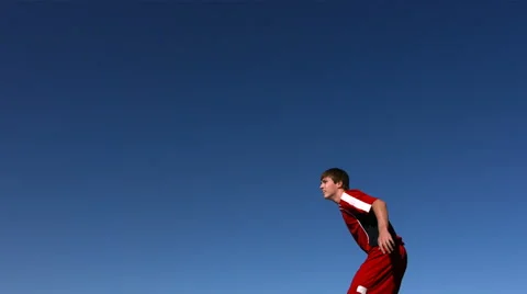 Soccer header, slow motion Stock Footage 61670045