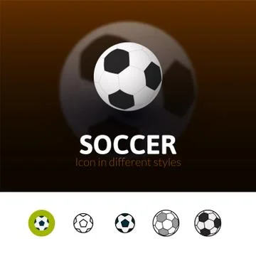Soccer icon in different style Stock Illustration