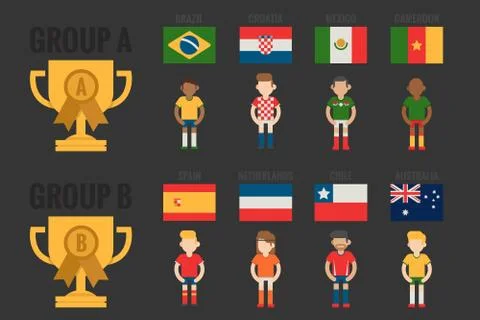 Soccer icon group a Stock Illustration