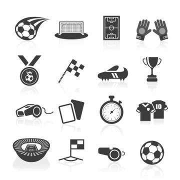 Soccer icon set Stock Illustration