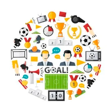 Soccer icon set Stock Illustration