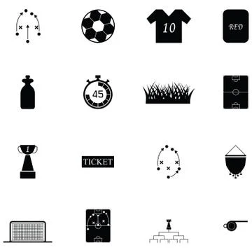 Soccer icon set Stock Illustration