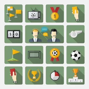 Soccer icons set Stock Illustration