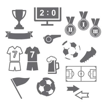 Soccer icons set Stock Illustration