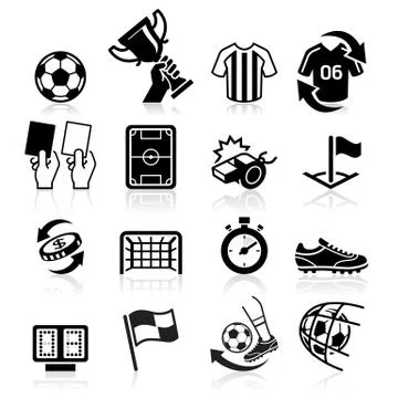 Soccer icons. Vector illustration Stock Illustration