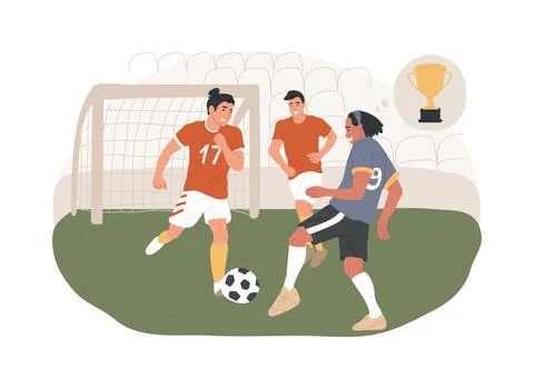 Soccer isolated concept vector illustration. Ilustración de archivo