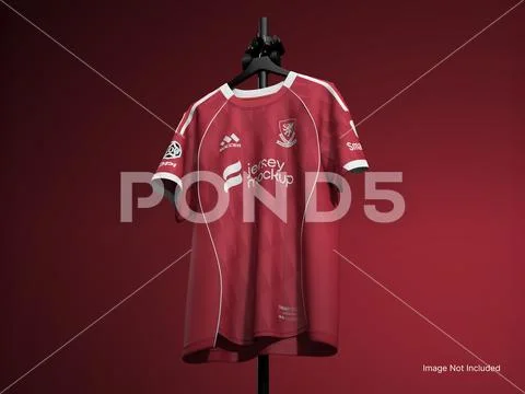 Soccer Jersey Mockup Front View – Sportswear Branding Template PSD Template