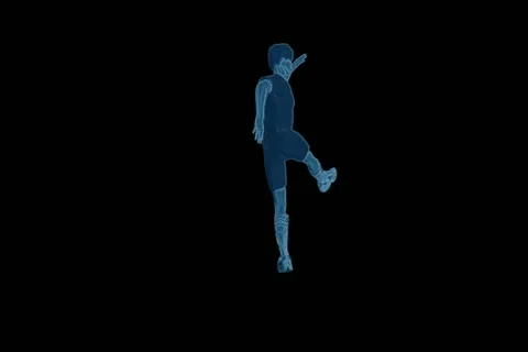 Soccer Kick Shaded Widescreen Stock Footage 10873577