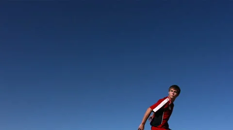 Soccer kick, slow motion Stock Footage 61670044