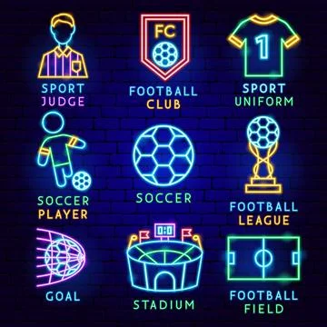 Soccer Label Set Stock Illustration