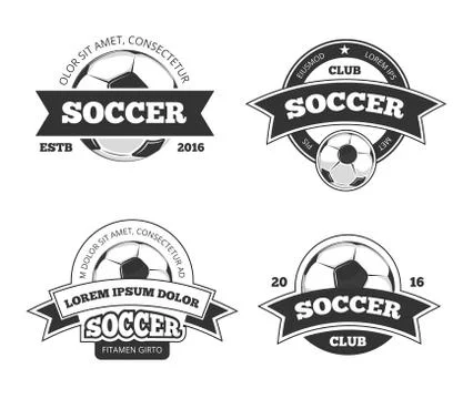 Soccer labels vector set Illustrazione stock