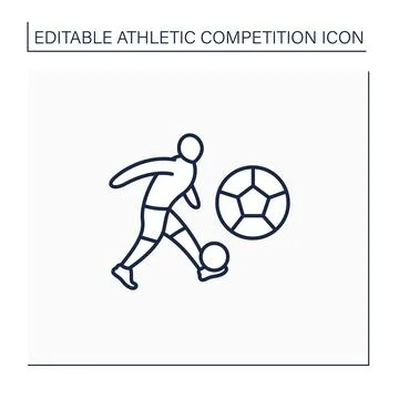 Soccer line icon Illustrazione stock