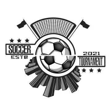 Soccer logo design template Illustrazione stock