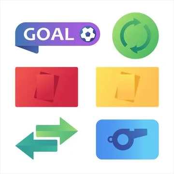Soccer Match Event UI Vector Icons Pack Stock Illustration