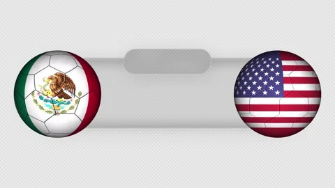 Soccer match panel animation template showcasing Mexico versus USA Stock-Footage 335131366