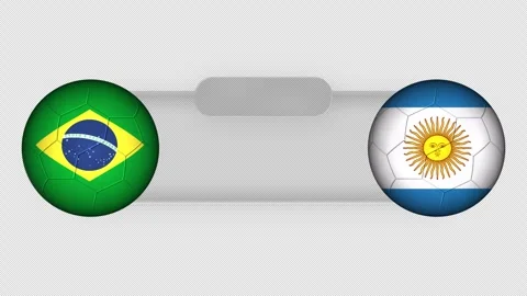Soccer match panel template animation featuring Brazil versus Argentina Stock-Footage 335114915
