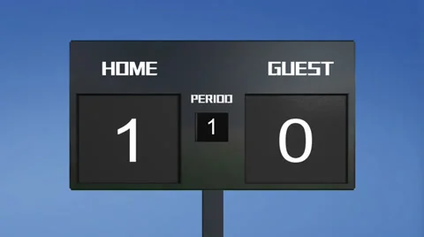 Soccer match scoreboard  random result sky Stock Footage 39568035