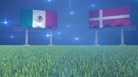 Soccer Mexico versus Denmark Stock Footage 92048466