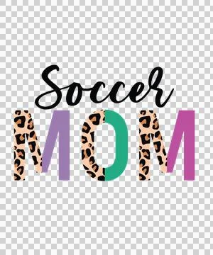 Soccer Mom Leopard Lettering With Pattern Fill typography Illustrazione stock