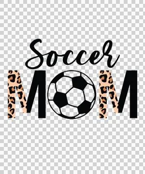 Soccer Mom Leopard Text With Print Pattern Stock Illustration