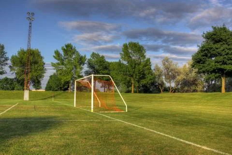 Soccer net side-view Stock Photos