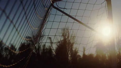 Soccer Net at Sunset 스톡 동영상 147414413