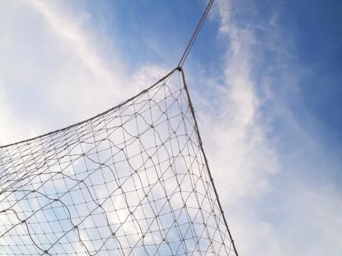 Soccer nets close up Stock Photos