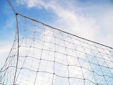 Soccer nets close up Stock Photos