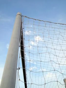 Soccer nets close up Stock Photos