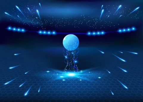 Soccer night stadium - abstract vector background Stock Illustration
