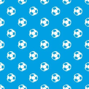 Soccer pattern vector seamless blue Stock Illustration