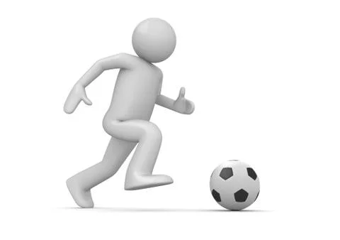 Soccer player (3d isolated characters on white background, sports series) Stock Illustration