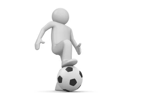 Soccer player (3d isolated characters on white background, sports series) Stock Illustration