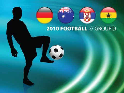 Soccer Player on Abstract Liquid Wave Background Stock Illustration
