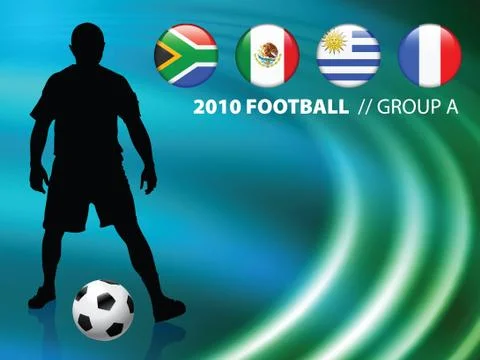 Soccer Player on Abstract Liquid Wave Background Stock Illustration