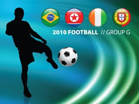Soccer Player on Abstract Liquid Wave Background Stock Illustration
