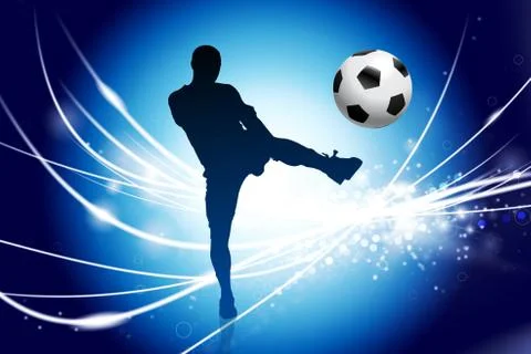 Soccer Player on Abstract Modern Light Background Stock Illustration
