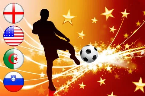 Soccer Player on Abstract Modern Light Background Illustrazione stock
