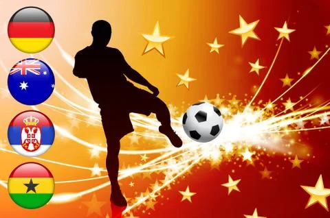Soccer Player on Abstract Modern Light Background Stock Illustration