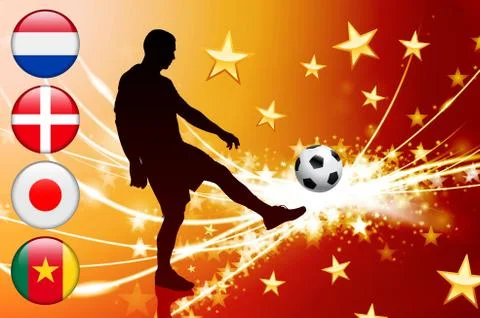 Soccer Player on Abstract Modern Light Background Stock Illustration