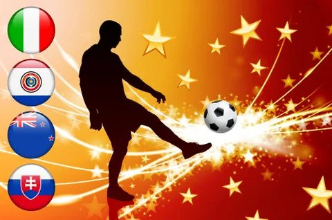 Soccer Player on Abstract Modern Light Background Stock Illustration