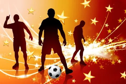 Soccer Player on Abstract Modern Light Background Stock Illustration